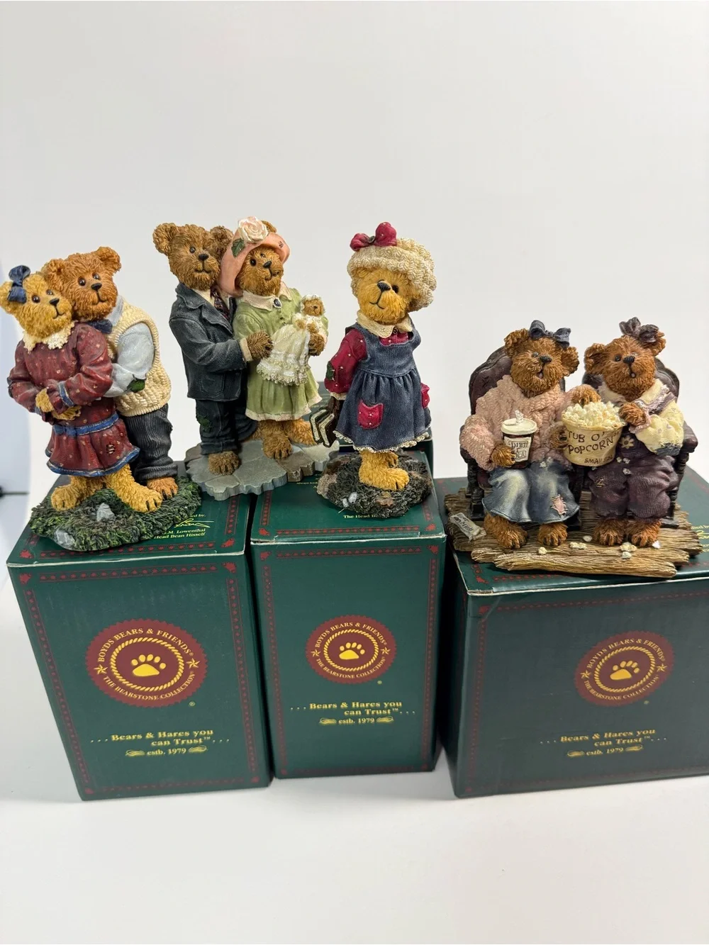 The Boyd’s  Bears Figures Lot 4 Includes Boxes - James Rachel Mark Bailey